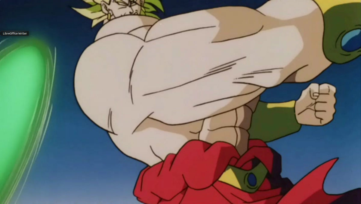 Broly lance une boule de feu