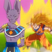 Goku en super saiyan 3 face à Bills