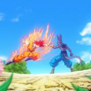 Goku en super saiyen god contre Bills