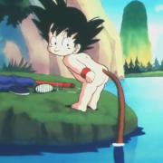 Une des particularitée de Goku est d'avoir une queue de singe