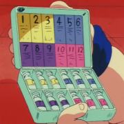 Des capsules rangés dans une boite.